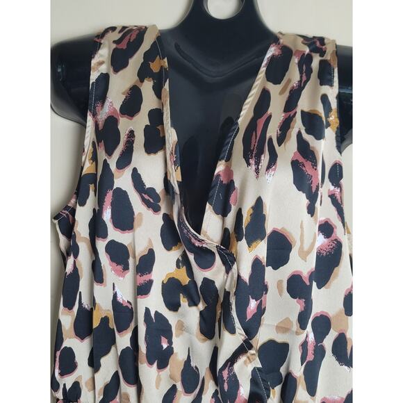 Boohoo Women's Plus Size Satin Leopard Print Cami Playsuit Sleeveless Size 16 US - Picture 10 of 11